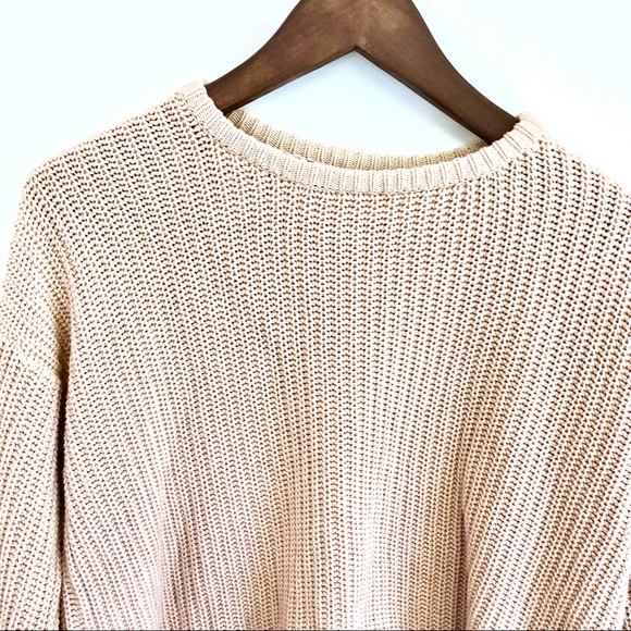 Cotton hand-dyed fisherman crewneck sweater - Picture 4 of 8